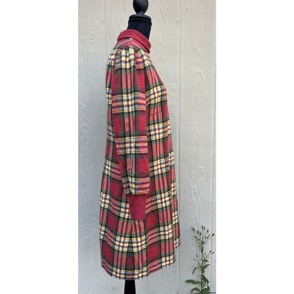 VTG Pendleton Wool Plaid Red Yellow Green Shooting Dress Turtleneck Lined sz 18 - Picture 4 of 12